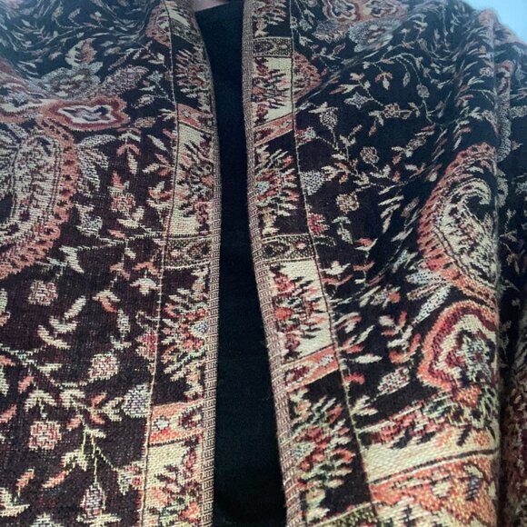 Vintage Pashmina Jacquard Paisley Long Scarf/Shawl Wrap with Tassels - Picture 6 of 9